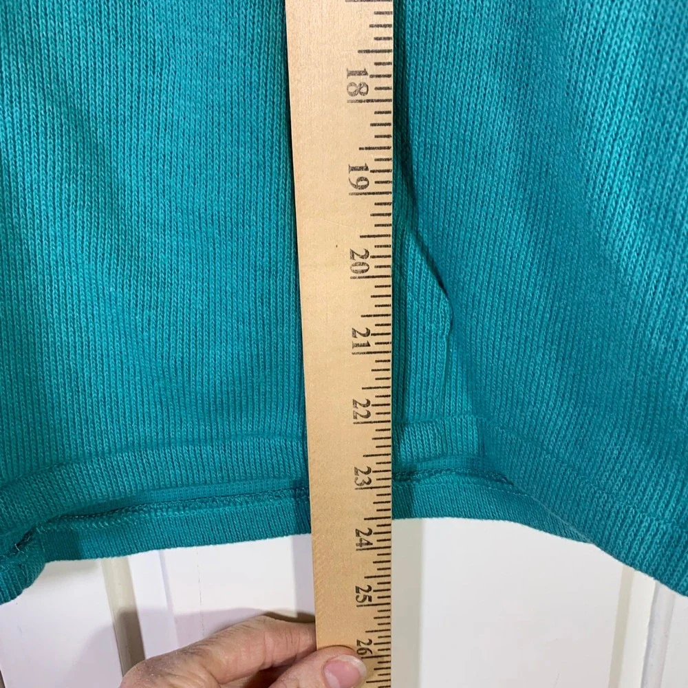 F.H. Clothing‎ Co Womens Teal Ribbed Full Zip Mock Neck Vest S USA Lagenlook